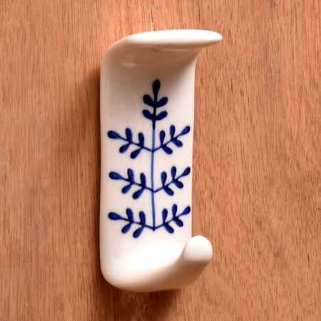 Beautiful White Ceramic Self Adhesive Hook for Bathroom